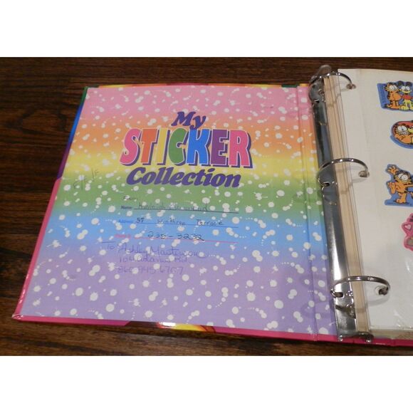Vintage Lisa Frank My Sticker Collection Hollywood Bear 3 Ring Binder Pages READ - Picture 3 of 8